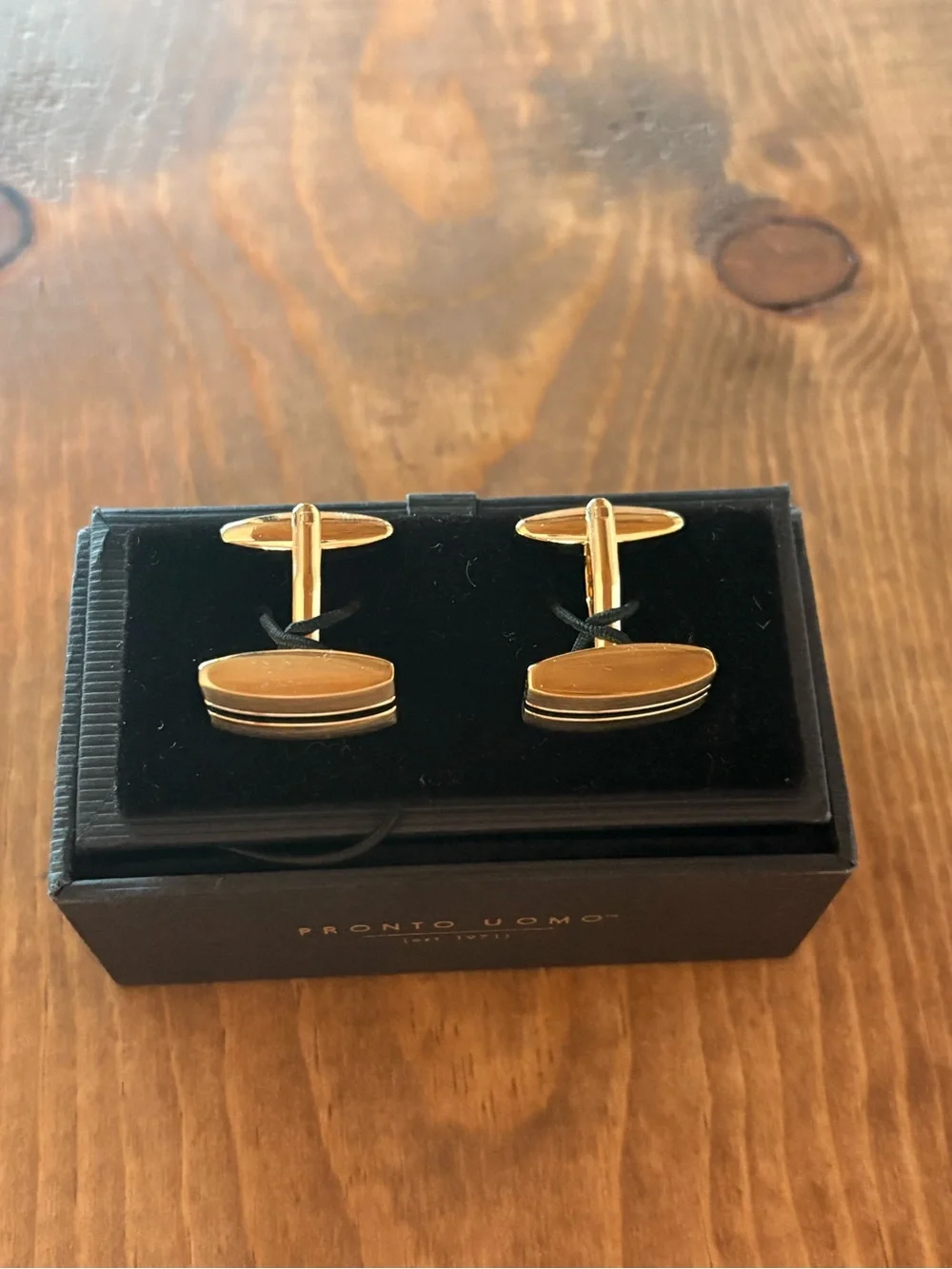 Pronto Uomo Gold Two-Tone Bar Cufflinks - Men's Accessories